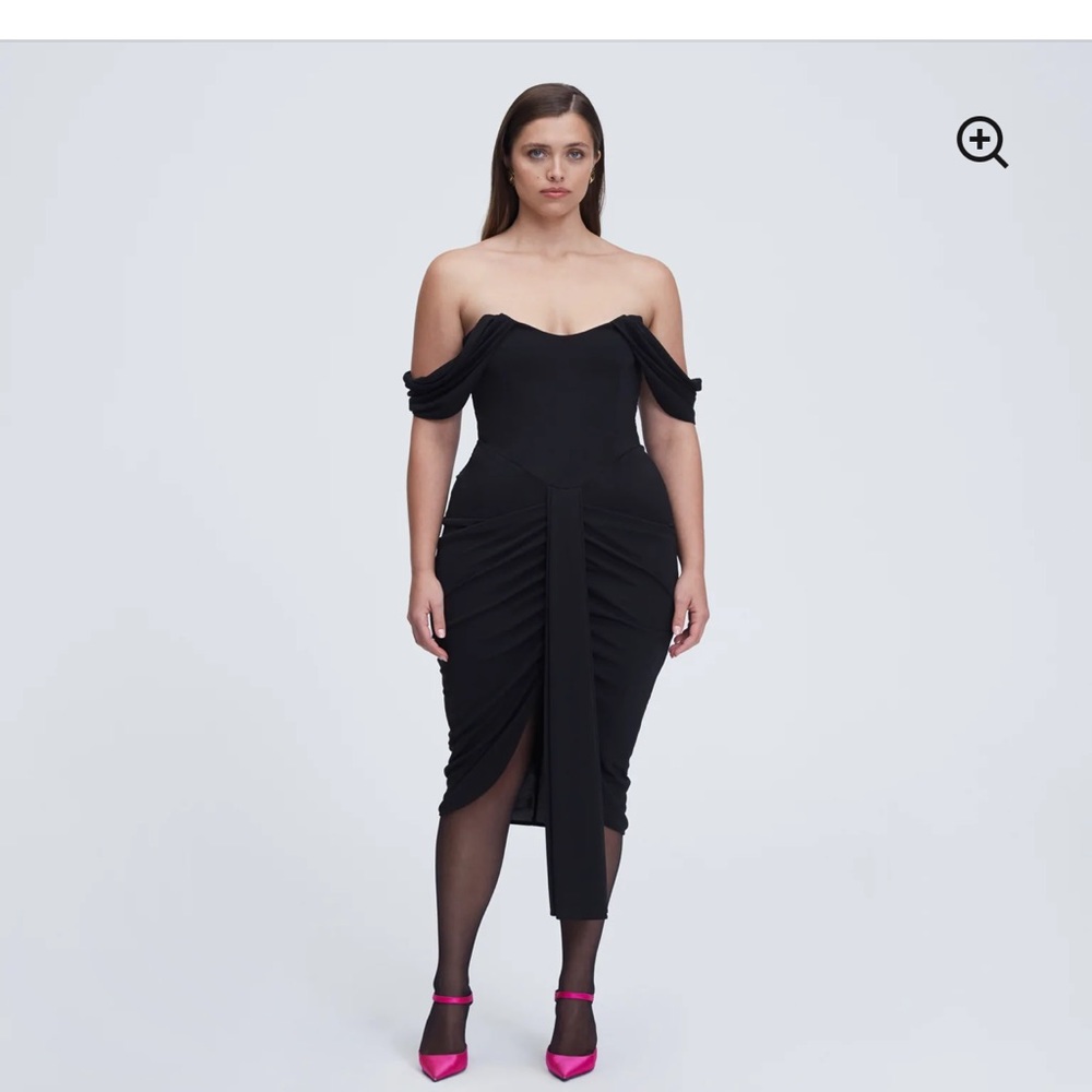 LBVofficial Draped Cocktail Dress in Black-Size 12